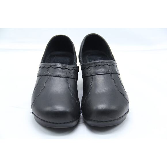 Dansko Hailey Clog Shoes Womens EU38 US 8 Black Scalloped Leather - Runs Small - Picture 2 of 8